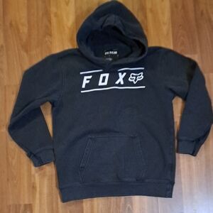 Fox Black Hoodie with White Logo Youth Sweatshirt